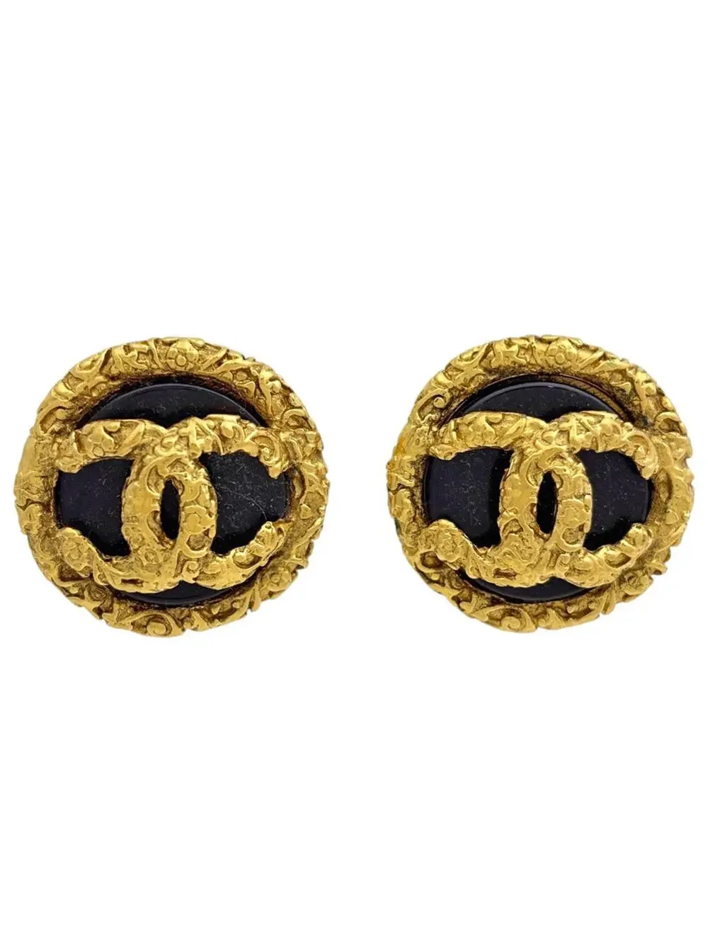 Chanel Cc Logo Round Clip-On Earrings #327525C14B